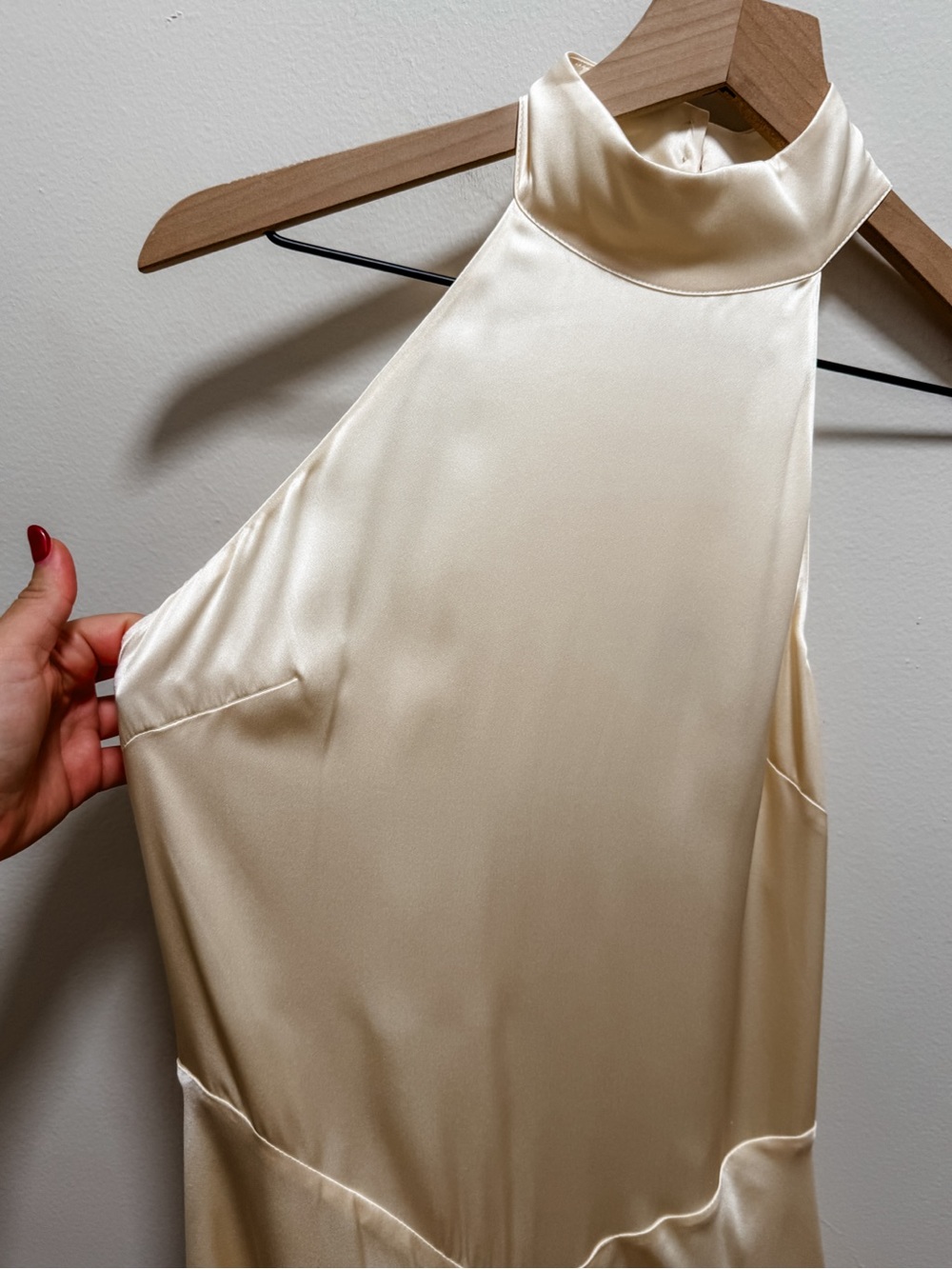 Reformation Katelyn ivory silk dress halter maxi gown bridal bride wedding white - Picture 8 of 11